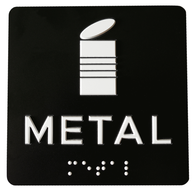 Taktil piktogram af metal